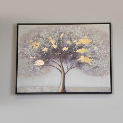 CANVAS PAINTING, TREE, GOLD & GREY, 60x80x3.5 cm 755-12154 CANVAS PAINTING, TREE, GOLD & GREY, 60x80x3.5 cm 755-12154