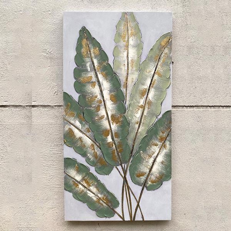 ПЛАТНО С РИСУНКА ЛИСТА, ЗЛАТНО И ЗЕЛЕНО 120X60CM ПЛАТНО С РИСУНКА ЛИСТА, ЗЛАТНО И ЗЕЛЕНО 120X60CM