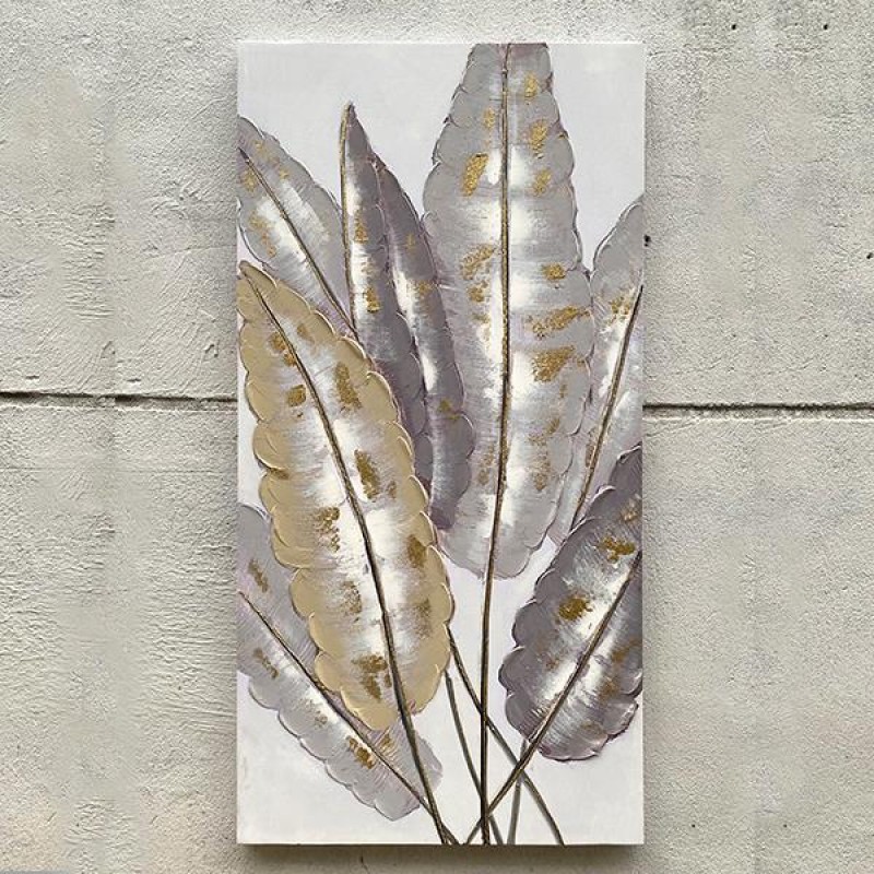 КАНВАС КАРТИНА ЛИСТА, КАФЯВО И ЗЛАТНО, 120X60X2.8CM КАНВАС КАРТИНА ЛИСТА, КАФЯВО И ЗЛАТНО, 120X60X2.8CM
