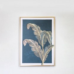 FRAMED CANVAS WITH FOIL, FERN, DARK BLUE- GOLD, 50x70x3cm 755-12182 FRAMED CANVAS WITH FOIL, FERN, DARK BLUE- GOLD, 50x70x3cm 755-12182