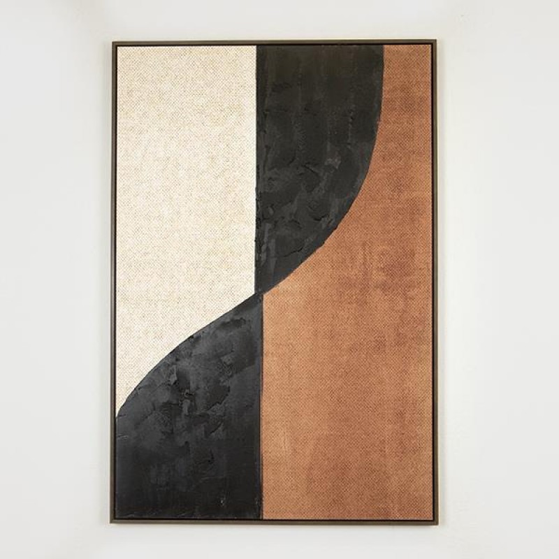 FRAMED CANVAS, ECRU-BLACK-BROWN, 82.6x122.6cm 755-12190