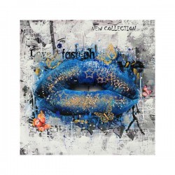 CANVAS, FEMALE LIPS, BLUE & BLACK, 80x80x2.5cm 755-12193 CANVAS, FEMALE LIPS, BLUE & BLACK, 80x80x2.5cm 755-12193