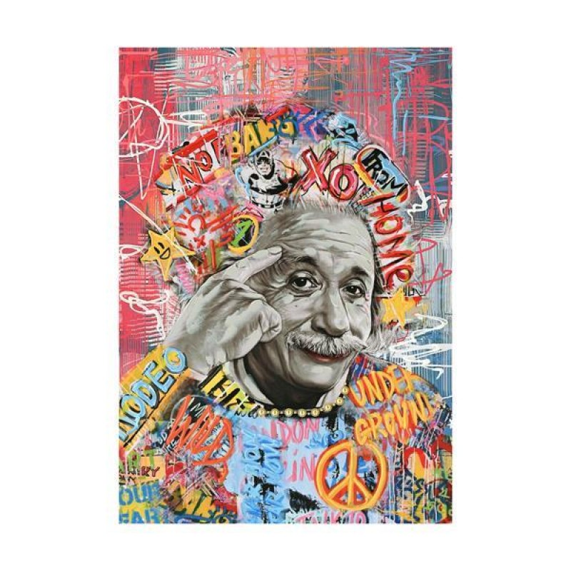CANVAS, ALBERT EINSTEIN, MULOTICOLOR, 70x100x2.5cm 755-12194