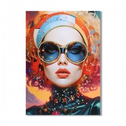 CANVAS, FEMALE WITH GLASSES, MULTICOLOR, 60x80x2.5cm 755-12200 CANVAS, FEMALE WITH GLASSES, MULTICOLOR, 60x80x2.5cm 755-12200