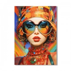 CANVAS, FEMALE WITH GLASSES, MULTICOLOR, 60x80x2.5cm 755-12201 CANVAS, FEMALE WITH GLASSES, MULTICOLOR, 60x80x2.5cm 755-12201