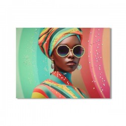 CANVAS, FEMALE WITH GLASSES, PINK-LIGHT GREEN, 60x80x2.5cm 755-12202 CANVAS, FEMALE WITH GLASSES, PINK-LIGHT GREEN, 60x80x2.5cm 755-12202