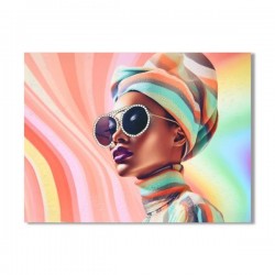 CANVAS, FEMALE WITH GLASSES, PINK-LIGHT GREEN, 60x80x2.5cm 755-12203 CANVAS, FEMALE WITH GLASSES, PINK-LIGHT GREEN, 60x80x2.5cm 755-12203