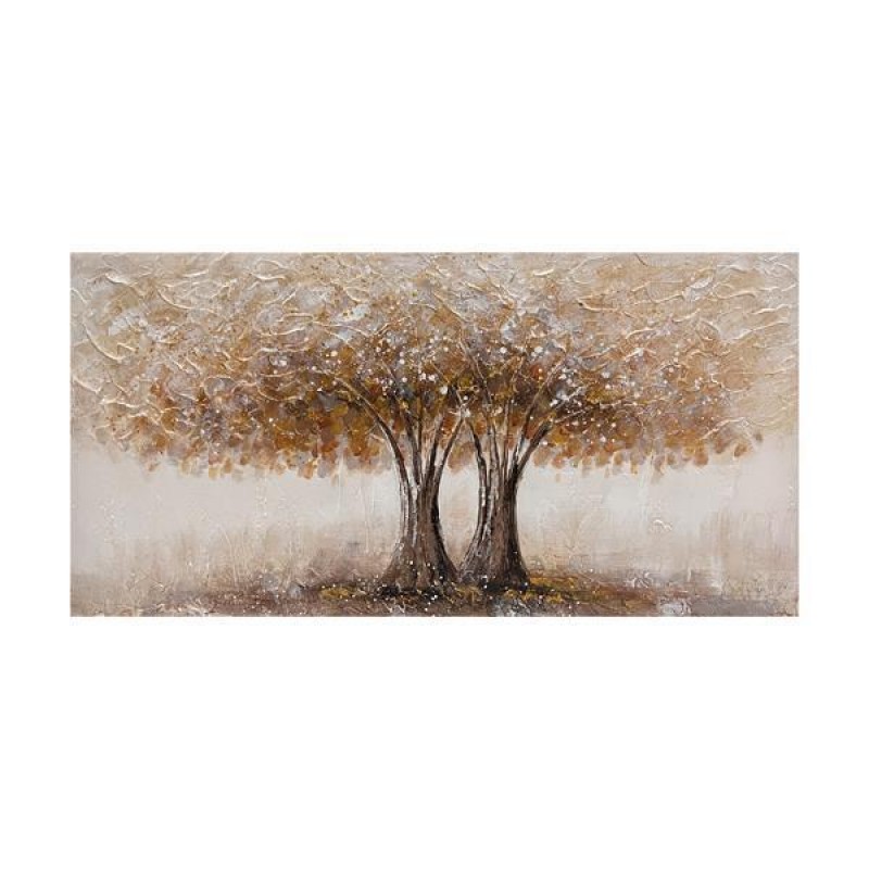 КАНВАС КАРТИНА ДЪРВО, БЯЛО-КАФЯВО, 60X120 СМ КАНВАС КАРТИНА ДЪРВО, БЯЛО-КАФЯВО, 60X120 СМ