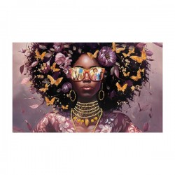 CANVAS PAINTING, WOMAN AND BUTTERFLIES, BROWN-BLACK, 60x100x3cm 755-12219 CANVAS PAINTING, WOMAN AND BUTTERFLIES, BROWN-BLACK, 60x100x3cm 755-12219