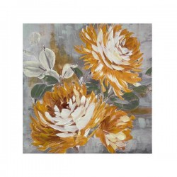 CANVAS PICTURE, FLOWER, WHITE & GREY & ORANGE, 100x100x3.5cm 755-12224 CANVAS PICTURE, FLOWER, WHITE & GREY & ORANGE, 100x100x3.5cm 755-12224