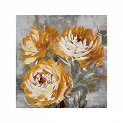 CANVAS PICTURE, FLOWER, WHITE & GREY & ORANGE, 100x100x3.5cm 755-12225 CANVAS PICTURE, FLOWER, WHITE & GREY & ORANGE, 100x100x3.5cm 755-12225