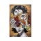 CANVAS PICTURE,  FACE WITH FLOWERS, WHITE & GREEN & BROWN, 80x120x3.5cm 755-12231