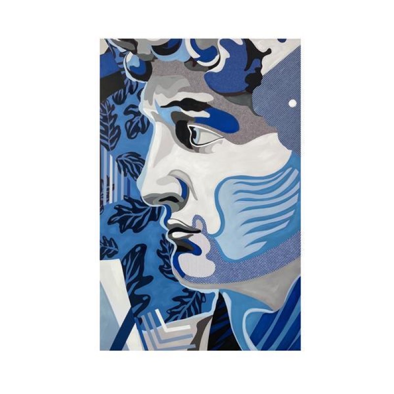 CANVAS PICTURE, MAN, WHITE & GREY & BLUE, 80x120x3,5cm 755-12233