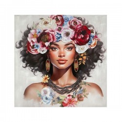 CANVAS PICTURE, WOMAN WITH FLOWERS, MULTICOLOR, 100x100x3cm 755-12238