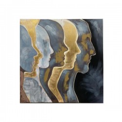 CANVAS PICTURE, FACES, BLUE-YELLOW-BROWN, 80x80x3cm 755-12243 CANVAS PICTURE, FACES, BLUE-YELLOW-BROWN, 80x80x3cm 755-12243