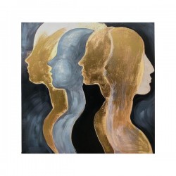 CANVAS PICTURE, FACES, BLUE-YELLOW-BROWN, 80x80x3cm 755-12244 CANVAS PICTURE, FACES, BLUE-YELLOW-BROWN, 80x80x3cm 755-12244