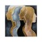 CANVAS PICTURE, FACES, BLUE-YELLOW-BROWN, 80x80x3cm 755-12244