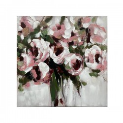 CANVAS PICTURE, FLOWERS, PINK-GREEN-WHITE, 100x100x3cm 755-12245 CANVAS PICTURE, FLOWERS, PINK-GREEN-WHITE, 100x100x3cm 755-12245