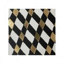 CANVAS PICTURE, SQUARES, BLACK-GOLD-WHITE, 80x80x3.5cm 755-12252
