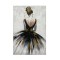 CANVAS PICTURE, WOMAN WITH DRESS, WHITE-BLACK-SILVER, 80x120x3cm 755-12259