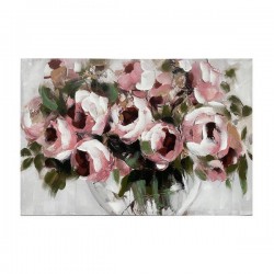 CANVAS PICTURE, FLOWERS, PINK-GREEN-WHITE, 80x120x3cm 755-12264