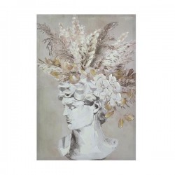CANVAS PICTURE, MAN WITH FLOWERS, WHITE & NATURAL, 60x90x3,5cm 755-12266