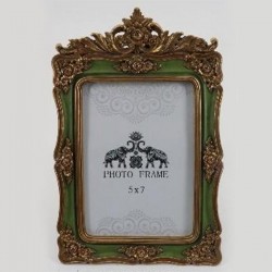 TABLE PHOTO  FRAME(13x18cm), POLYRESIN,ANTIQUE,  GOLD-GREEN, 13x18cm 756-12024