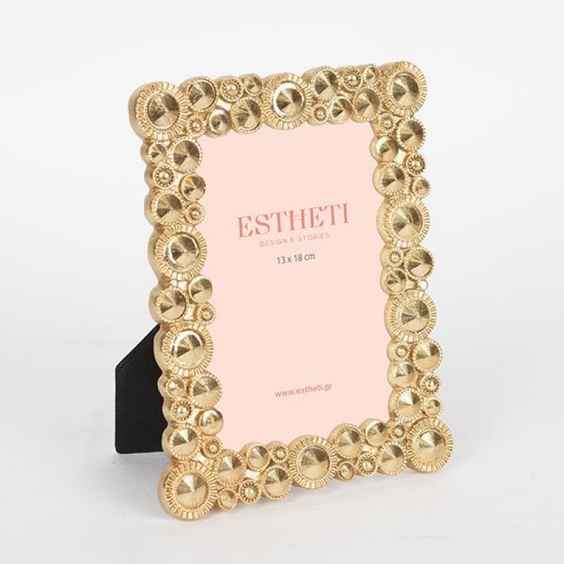 TABLE PHOTO FRAME(13X18),  POLYRESIN, GOLD, 16x1.5x20.5cm 756-12044