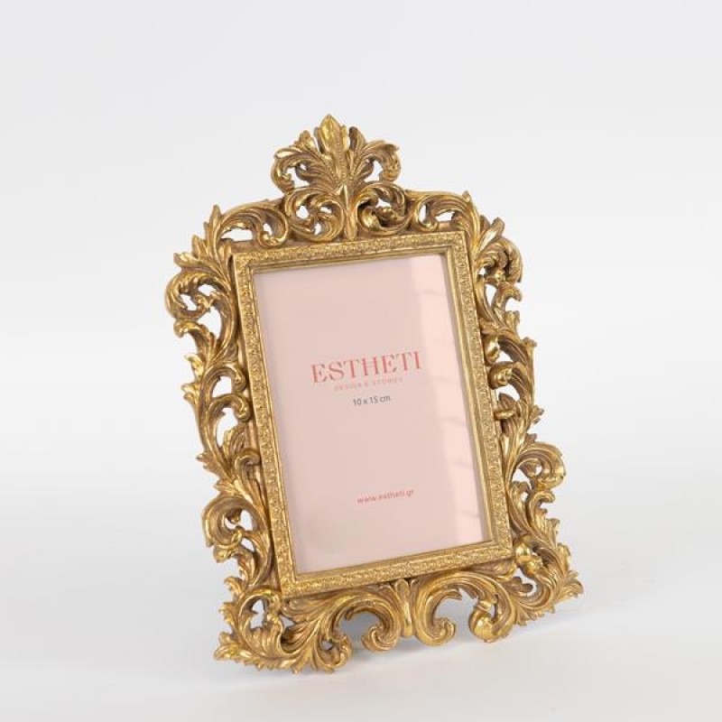 TABLE PHOTO FRAME(10Χ15),  POLYRESIN,  GOLD,20x2x28.7cm 756-12066