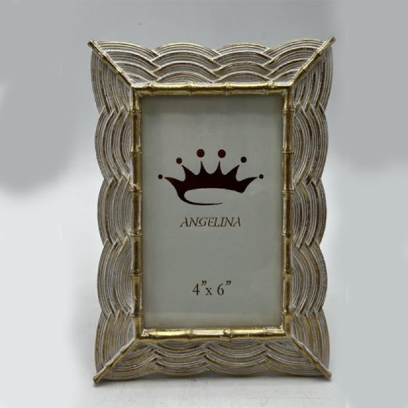 TABLE PHOTO FRAME(20X25), POLYRESIN, GOLD-GREY,  25.5x1.5x30.5cm 756-12093