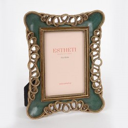 TABLE PHOTO FRAME(13X18), POLYRESIN, GOLD-GREEN,21x2.5x26cm 756-12097 TABLE PHOTO FRAME(13X18), POLYRESIN, GOLD-GREEN,21x2.5x26cm 756-12097