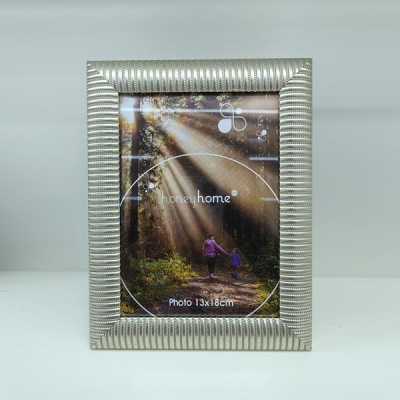 TABLE PHOTO FRAME, PLASTIC, SILVER, 13x18cm 756-12104