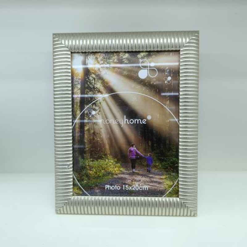TABLE PHOTO FRAME, PLASTIC, SILVER, 15x20cm 756-12105