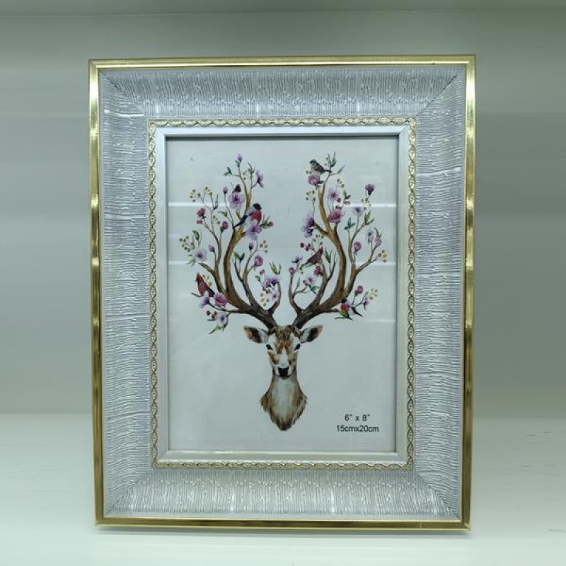 TABLE PHOTO FRAME, PLASTIC, GREY-GOLD, 15x20cm 756-12126