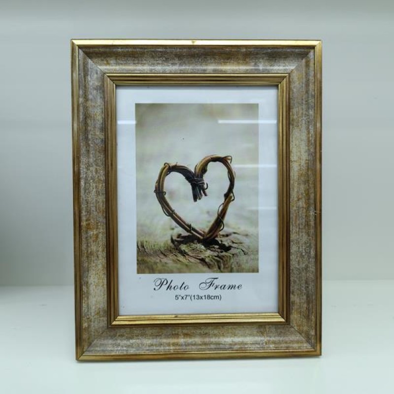 TABLE PHOTO FRAME, PLASTIC, ANTIQUE SILVER, 13x18cm 756-12128