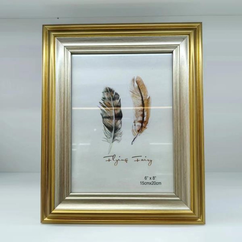 TABLE PHOTO FRAME, PLASTIC, GOLD-SILVER, 15x20cm 756-12135