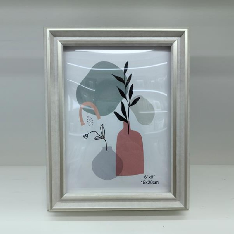 TABLE PHOTO FRAME, PLASTIC, WHITE-GOLD, 15x20cm 756-12138