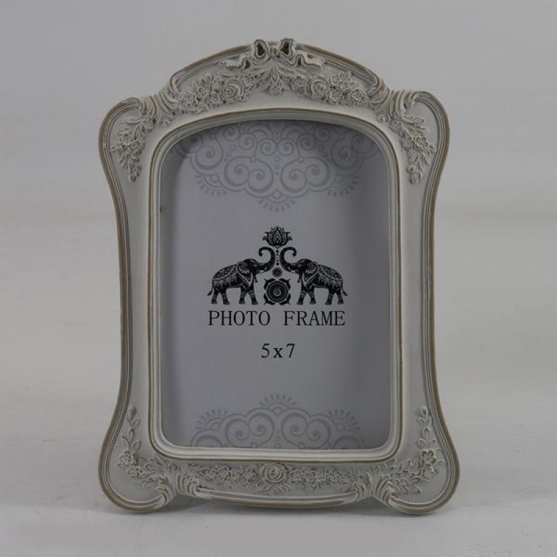 TABLE PHOTO FRAME (13x18), POLYRESIN, ANTIQUE WHITE, 18.5x1.7x24.2cm 756-12166