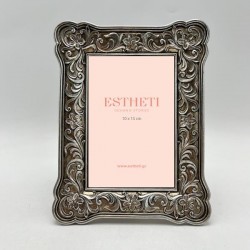 TABLE PHOTO FRAME (10x15), POLYRESIN, SILVER, 16.5x2x21.5cm 756-12169