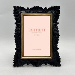 TABLE PHOTO FRAME (10x15), POLYRESIN, BLACK-GOLD, 16.5x1.5x21.5cm 756-12171