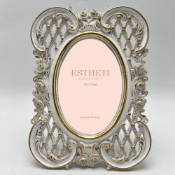 TABLE PHOTO FRAME (10x15), POLYRESIN, WHITE-GOLD, 17x2x23.5cm 756-12173 TABLE PHOTO FRAME (10x15), POLYRESIN, WHITE-GOLD, 17x2x23.5cm 756-12173