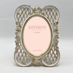 TABLE PHOTO FRAME (13x18), POLYRESIN, WHITE-GOLD, 19.5x2x26.5cm 756-12174 TABLE PHOTO FRAME (13x18), POLYRESIN, WHITE-GOLD, 19.5x2x26.5cm 756-12174
