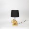 TABLE LAMP,  ELEPHANT, WITH BLACK SHADE, POLYRESIN, GOLD-BLACK, 19x15x43cm 757-10012