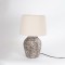 TABLE LAMP, WITH BEIGE SHADE, CERAMIC, LIGHT BROWN, 20x47cm 757-10022