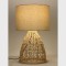 TABLE LAMP, WITH  BEIGE SHADE, RATTAN, BEIGE, 22x45.5cm 757-10030