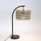 TABLE LAMP,  WITH 2 TONES COLOUR BAMBOO SHADE, METAL-ΒΑΜΒΟΟ,  BLACK- BROWN-NATURAL, 18x55cm 757-10031