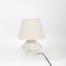 TABLE LAMP, WITH LINEN  SHADE, METAL- CERAMIC, WHITE- NATURAL, 20x39,5cm 757-10034