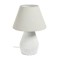 TABLE LAMP, WITH LINEN  SHADE, METAL- CERAMIC, WHITE- NATURAL, 13.5x43cm 757-10035