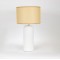 TABLE LAMP, WITH LINEN  SHADE, METAL- CERAMIC, BLACK-DARK  BEIGE, 13.5x56cm 757-10036