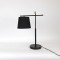 TABLE LAMP,  WITH  BLACK  TC SHADE, METAL- TC FABRIC, BLACK- ANTIQUE BRASS, 18x54,5cm 757-10042